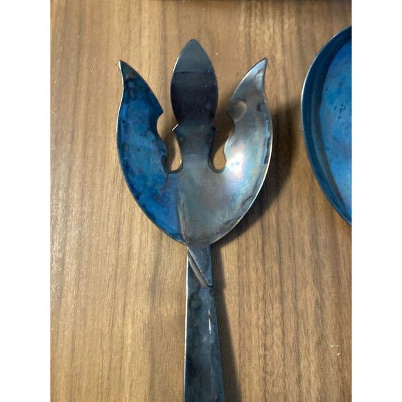 VINTAGE THREE CROWNS SILVERSMITH SALAD SERVING SET FORK & SPOON Storage Bag - Picture 6 of 15